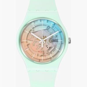 Swatch White and Blue Smartwatch with Modern Design
